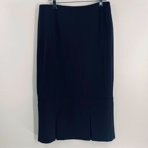 Lena Gabrielle Midi Black Pleat Bottom Zip Back Skirt Office Party Professional